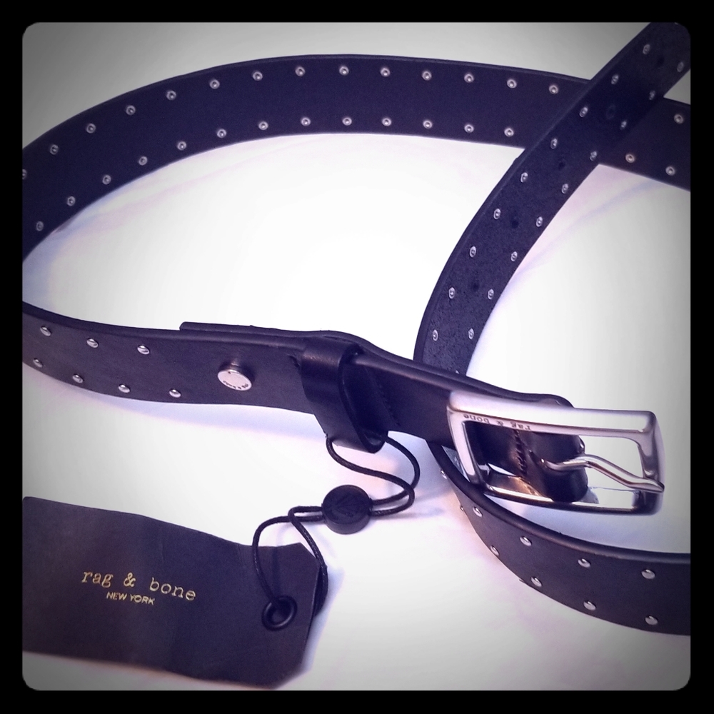 Rag & Bone Black Studs Boyfriend Belt - NWT